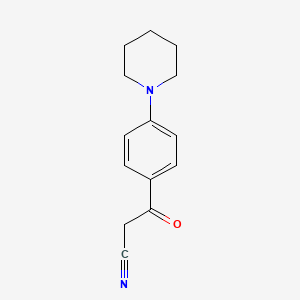 molecular formula C14H16N2O B1388166 3-Oxo-3-(4-piperidinophenyl)propanenitrile CAS No. 1135283-23-6
