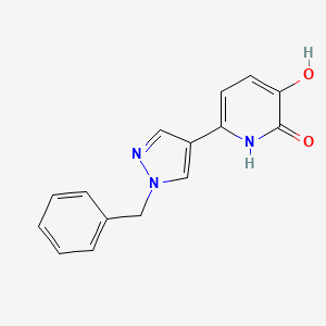 molecular formula C15H13N3O2 B13881723 6-(1-benzylpyrazol-4-yl)-3-hydroxy-1H-pyridin-2-one 