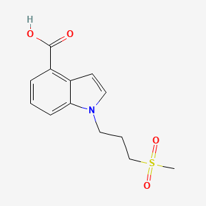 molecular formula C13H15NO4S B13881743 1-(3-Methylsulfonylpropyl)indole-4-carboxylic acid 