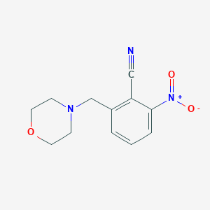 molecular formula C12H13N3O3 B13881744 2-(Morpholin-4-ylmethyl)-6-nitrobenzonitrile 