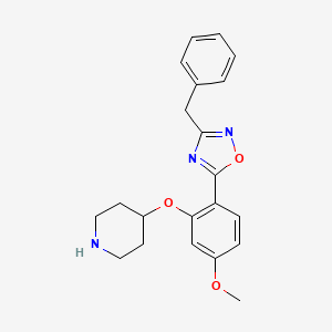 molecular formula C21H23N3O3 B13881762 3-Benzyl-5-(4-methoxy-2-piperidin-4-yloxyphenyl)-1,2,4-oxadiazole 