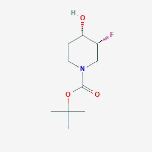 molecular formula C10H18FNO3 B1388179 叔丁基 (3R,4S)-3-氟-4-羟基哌啶-1-羧酸酯 CAS No. 1174020-42-8