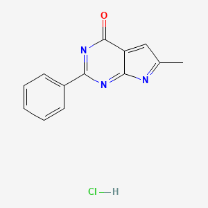 molecular formula C13H10ClN3O B13881790 6-Methyl-2-phenylpyrrolo[2,3-d]pyrimidin-4-one;hydrochloride 