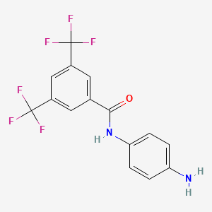 molecular formula C15H10F6N2O B13881827 N-(4-Aminophenyl)-3,5-bis-trifluoromethyl-benzamide 