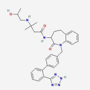 molecular formula C32H37N7O3 B13881862 3-(2-hydroxypropylamino)-3-methyl-N-[2-oxo-1-[[4-[2-(2H-tetrazol-5-yl)phenyl]phenyl]methyl]-4,5-dihydro-3H-1-benzazepin-3-yl]butanamide 