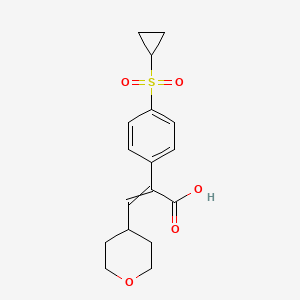 2-(4-Cyclopropylsulfonylphenyl)-3-(oxan-4-yl)prop-2-enoic acid