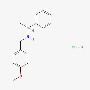 B1388189 (4-Methoxy-benzyl)-(1-phenyl-ethyl)-amine hydrochloride CAS No. 858427-92-6