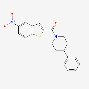 molecular formula C20H18N2O3S B13881929 Piperidine, 1-[(5-nitrobenzo[b]thien-2-yl)carbonyl]-4-phenyl- CAS No. 832102-96-2