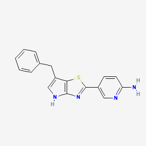 molecular formula C17H14N4S B13881936 5-(6-benzyl-4H-pyrrolo[2,3-d][1,3]thiazol-2-yl)pyridin-2-amine 