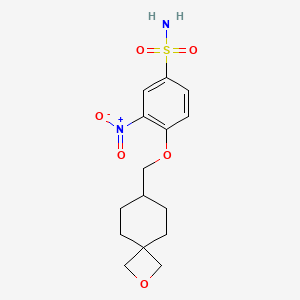 molecular formula C15H20N2O6S B13881937 3-Nitro-4-(2-oxaspiro[3.5]nonan-7-ylmethoxy)benzenesulfonamide 