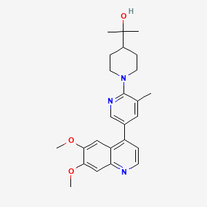 molecular formula C25H31N3O3 B13881949 2-(1-(5-(6,7-Dimethoxyquinolin-4-yl)-3-methylpyridin-2-yl)piperidin-4-yl)propan-2-ol 