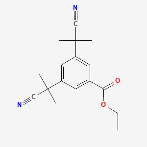 molecular formula C17H20N2O2 B13881980 Ethyl 3,5-bis(2-cyanopropan-2-yl)benzoate 