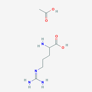 molecular formula C8H18N4O4 B13882038 acetic acid,(2S)-2-amino-5-(diaminomethylideneamino)pentanoic acid 