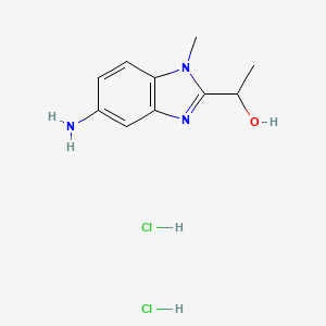 molecular formula C10H15Cl2N3O B1388205 1-(5-Amino-1-methyl-1h-benzimidazol-2-yl)ethanol dihydrochloride CAS No. 799260-16-5