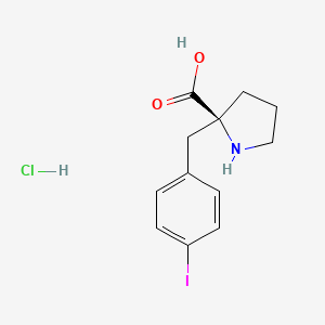 molecular formula C12H15ClINO2 B1388207 (S)-2-(4-Iodobenzyl)pyrrolidine-2-carboxylic acid hydrochloride CAS No. 1217613-78-9