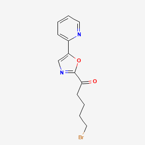 molecular formula C13H13BrN2O2 B13882095 5-Bromo-1-(5-(pyridin-2-yl)oxazol-2-yl)pentan-1-one 