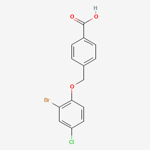 molecular formula C14H10BrClO3 B13882120 4-((2-Bromo-4-chlorophenoxy)methyl)benzoic acid 