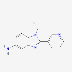 molecular formula C14H14N4 B13882128 1-Ethyl-2-pyridin-3-ylbenzimidazol-5-amine 