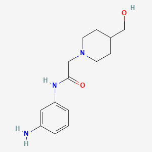 N-(3-aminophenyl)-2-[4-(hydroxymethyl)piperidin-1-yl]acetamide