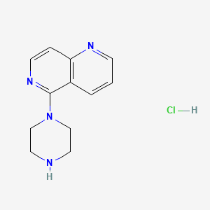 molecular formula C12H15ClN4 B1388217 5-Piperazin-1-yl-1,6-naphthyridine hydrochloride CAS No. 1171412-23-9