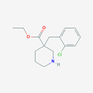 molecular formula C15H20ClNO2 B13882182 Ethyl 3-[(2-chlorophenyl)methyl]piperidine-3-carboxylate 