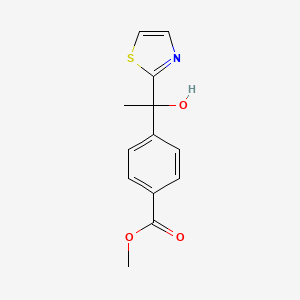 molecular formula C13H13NO3S B13882218 Methyl 4-(1-hydroxy-1-(thiazol-2-yl)ethyl)benzoate 