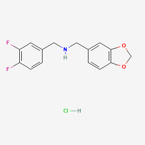 molecular formula C15H14ClF2NO2 B1388228 5-(Benzylmethoxy)-1,3-benzodioxol-(3,4-difluorobenzyl)amin-Hydrochlorid CAS No. 1185303-38-1