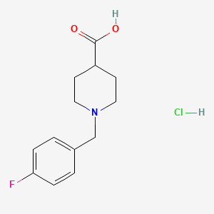 molecular formula C13H17ClFNO2 B1388233 1-(4-Fluorobenzyl)piperidine-4-carboxylic acid hydrochloride CAS No. 1185088-82-7