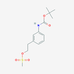 molecular formula C14H21NO5S B13882336 2-[3-[(2-Methylpropan-2-yl)oxycarbonylamino]phenyl]ethyl methanesulfonate 