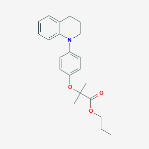 molecular formula C22H27NO3 B13882351 propyl 2-[4-(3,4-dihydro-2H-quinolin-1-yl)phenoxy]-2-methylpropanoate 