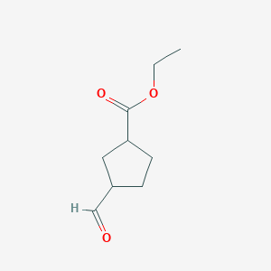 molecular formula C9H14O3 B13882364 Ethyl 3-formylcyclopentane-1-carboxylate 