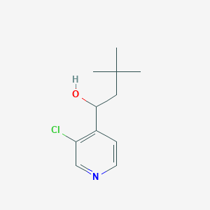 molecular formula C11H16ClNO B13882372 1-(3-Chloropyridin-4-yl)-3,3-dimethylbutan-1-ol 