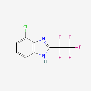 molecular formula C9H4ClF5N2 B13882407 4-chloro-2-(1,1,2,2,2-pentafluoroethyl)-1H-benzimidazole 