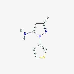 molecular formula C8H9N3S B13882417 5-Methyl-2-thiophen-3-ylpyrazol-3-amine 