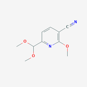 molecular formula C10H12N2O3 B13882487 6-(Dimethoxymethyl)-2-methoxypyridine-3-carbonitrile 