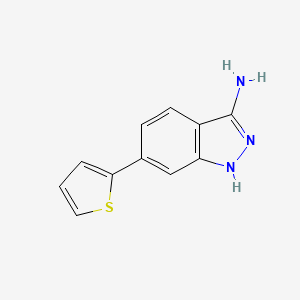 molecular formula C11H9N3S B13882506 6-thiophen-2-yl-1H-indazol-3-amine 