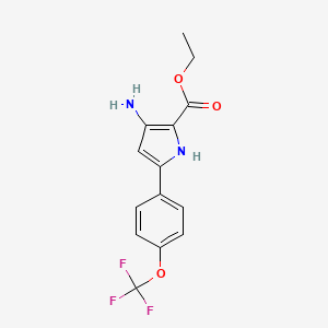 Ethyl 3-amino-5-[4-(trifluoromethoxy)phenyl]-1H-pyrrole-2-carboxylate