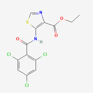 molecular formula C13H9Cl3N2O3S B13882619 5-(2,4,6-Trichloro-benzoylamino)-thiazole-4-carboxylic acid ethyl ester 