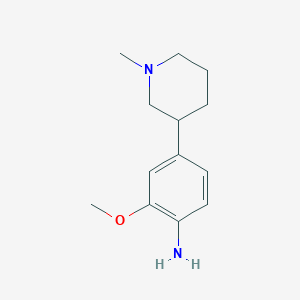 molecular formula C13H20N2O B13882636 2-Methoxy-4-(1-methylpiperidin-3-yl)aniline CAS No. 1116228-62-6