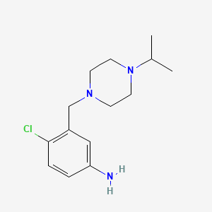 4-Chloro-3-[(4-propan-2-ylpiperazin-1-yl)methyl]aniline