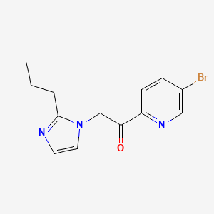 molecular formula C13H14BrN3O B13882696 1-(5-Bromopyridin-2-yl)-2-(2-propyl-1H-imidazol-1-yl)ethanone 