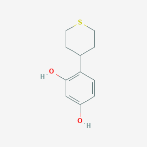 molecular formula C11H14O2S B13882730 4-(Tetrahydro-thiopyran-4-yl)-benzene-1,3-diol 