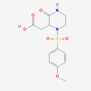 molecular formula C13H16N2O6S B13882795 2-[1-(4-Methoxyphenyl)sulfonyl-3-oxopiperazin-2-yl]acetic acid 