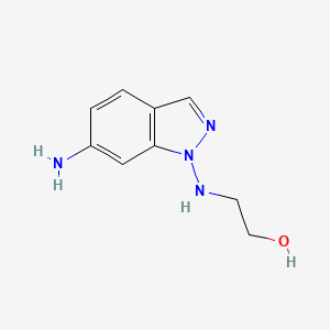 molecular formula C9H12N4O B13882831 2-[(6-Aminoindazol-1-yl)amino]ethanol 