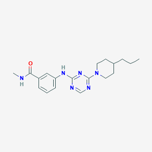 molecular formula C19H26N6O B13882844 N-methyl-3-[[4-(4-propylpiperidin-1-yl)-1,3,5-triazin-2-yl]amino]benzamide 