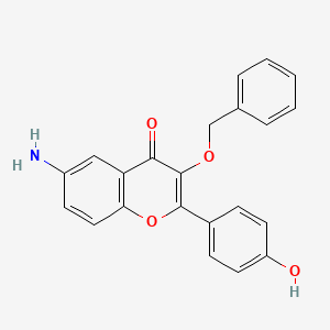 6-Amino-2-(4-hydroxyphenyl)-3-phenylmethoxychromen-4-one