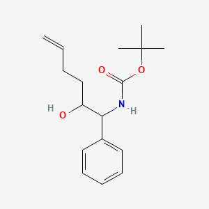 molecular formula C17H25NO3 B13882903 tert-butyl N-(2-hydroxy-1-phenylhex-5-enyl)carbamate 