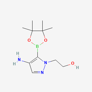 molecular formula C11H20BN3O3 B13882935 2-(4-Amino-5-(4,4,5,5-tetramethyl-1,3,2-dioxaborolan-2-yl)-1H-pyrazol-1-yl)ethan-1-ol CAS No. 948593-47-3