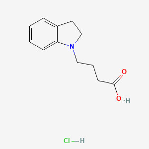 molecular formula C12H16ClNO2 B1388295 4-(2,3-Dihydro-1H-indol-1-YL)butanoic acid hydrochloride CAS No. 1059626-21-9