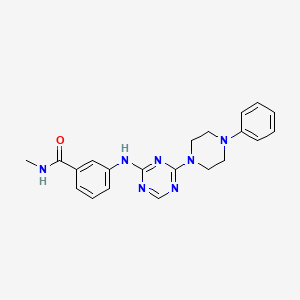 N-methyl-3-[[4-(4-phenylpiperazin-1-yl)-1,3,5-triazin-2-yl]amino]benzamide